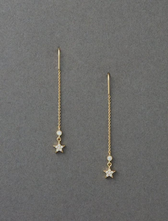 14k Gld Plated Threader Ear Gold Women Lucky Brand Jewelry