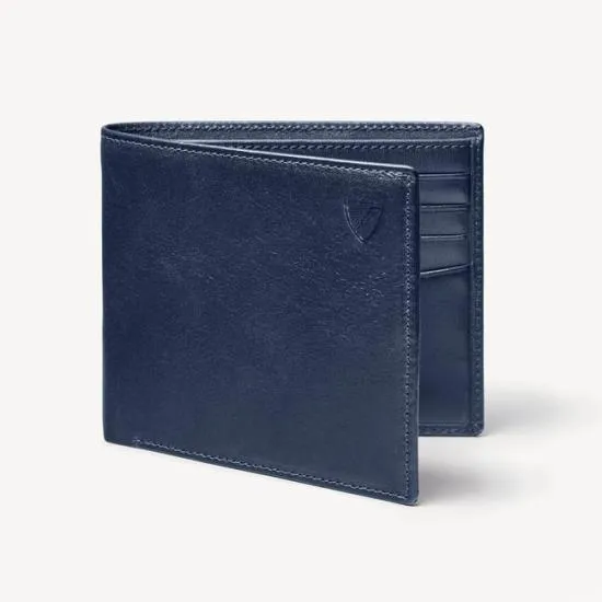 8 Card Billfold Wallet Smooth Navy Men Aspinal Of London Billfold Wallets