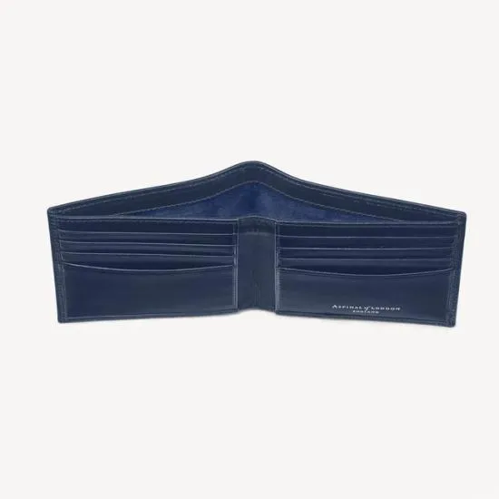 8 Card Billfold Wallet Smooth Navy Men Aspinal Of London Billfold Wallets