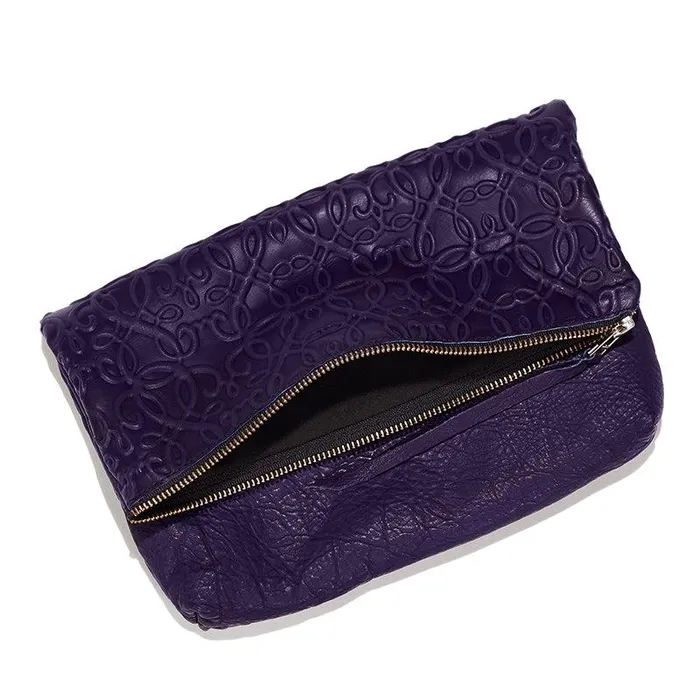 Accessories Women Alex And Ani Gabriel Leather Fold Over Clutch Purple