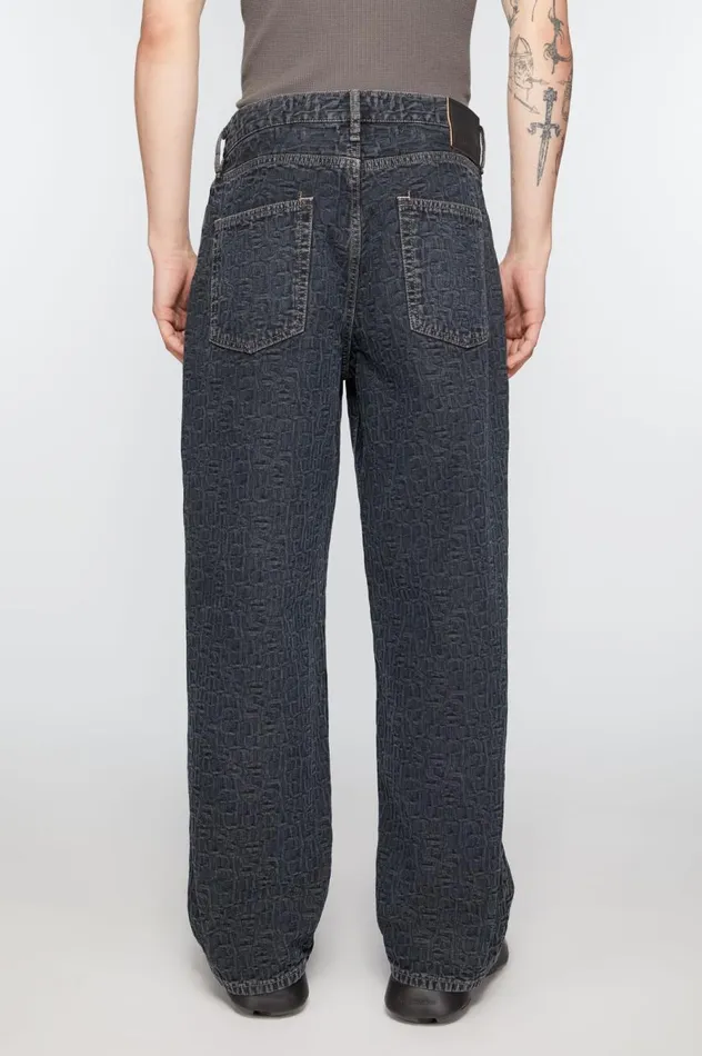 Acne Studios Baggy Fit Jeans 8211 1981M Monogram Blueblack Men Jeans