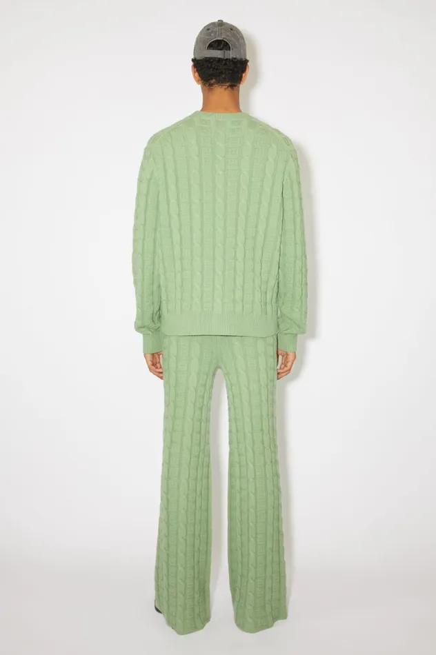 Acne Studios Cable Wool Jumper Sage Green Women Knitwear