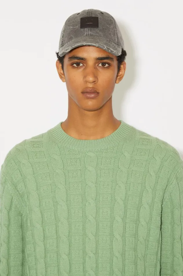 Acne Studios Cable Wool Jumper Sage Green Women Knitwear