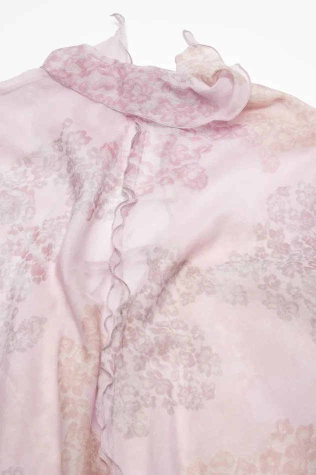 Acne Studios Chiffon Printed Dress Pink Women Dresses