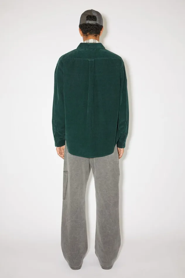 Acne Studios Corduroy Overshirt Night Green Men Outerwear