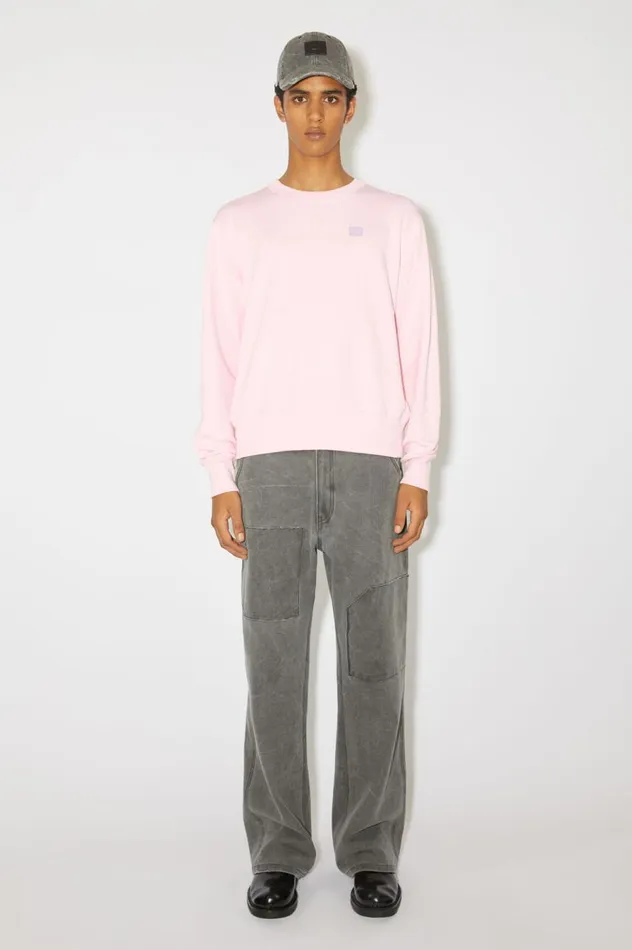 Acne Studios Crew Neck Sweater 8211 Regular Fit Light Pink Women Sweatshirts