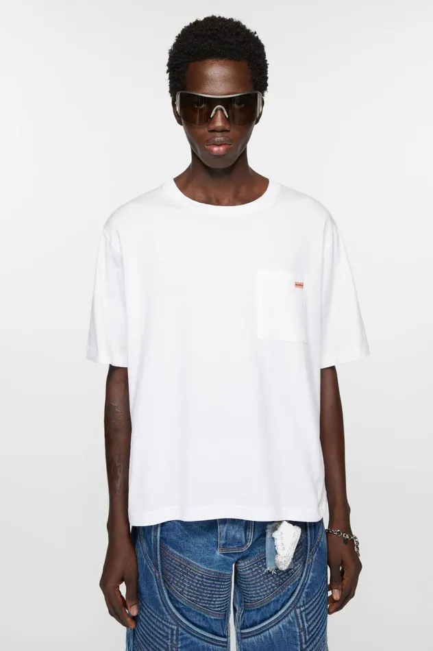 Acne Studios Crew Neck Tshirt 8211 Relaxed Fit Optic White Women Tshirts