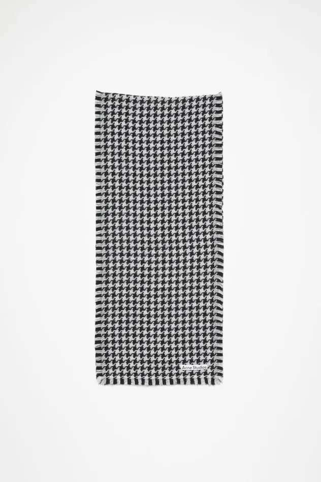 Acne Studios Houndstooth Scarf Blackwhite Men Scarves