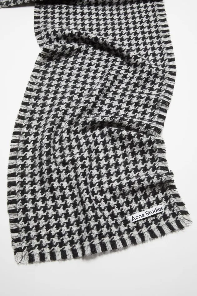 Acne Studios Houndstooth Scarf Blackwhite Men Scarves