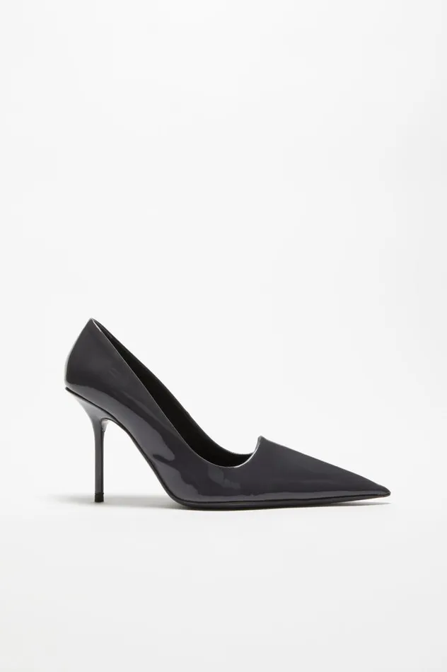 Acne Studios Leather Heel Pump Anthracite Grey Women Shoes