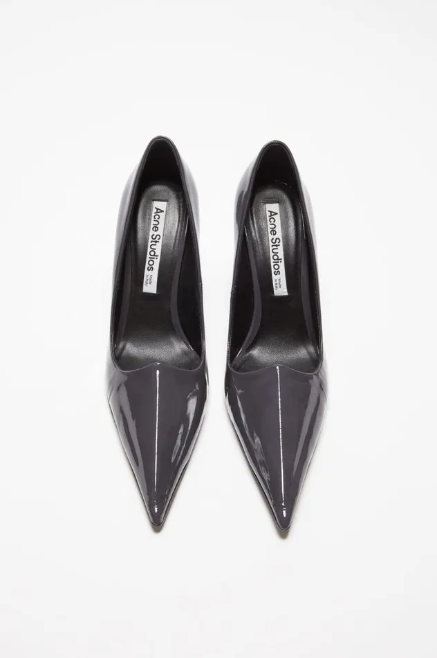 Acne Studios Leather Heel Pump Anthracite Grey Women Shoes