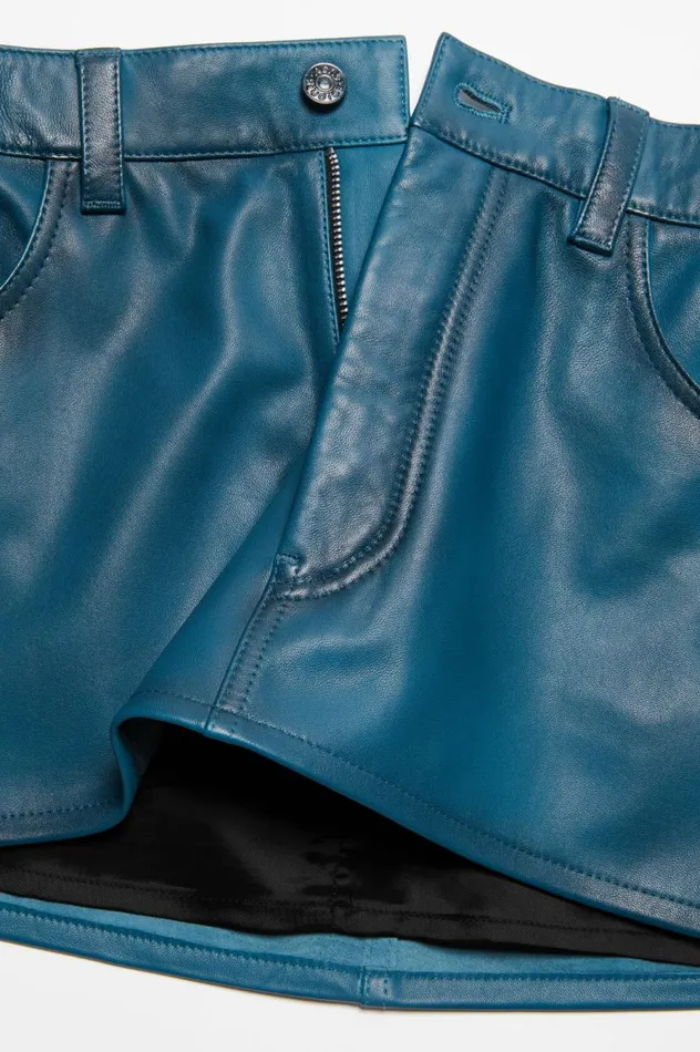 Acne Studios Leather Skirt Blueblack Women Skirts