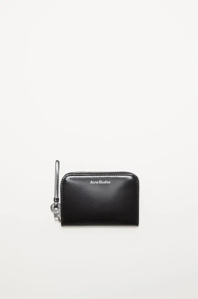 Acne Studios Leather Zip Wallet Black Women Small Leather Goods