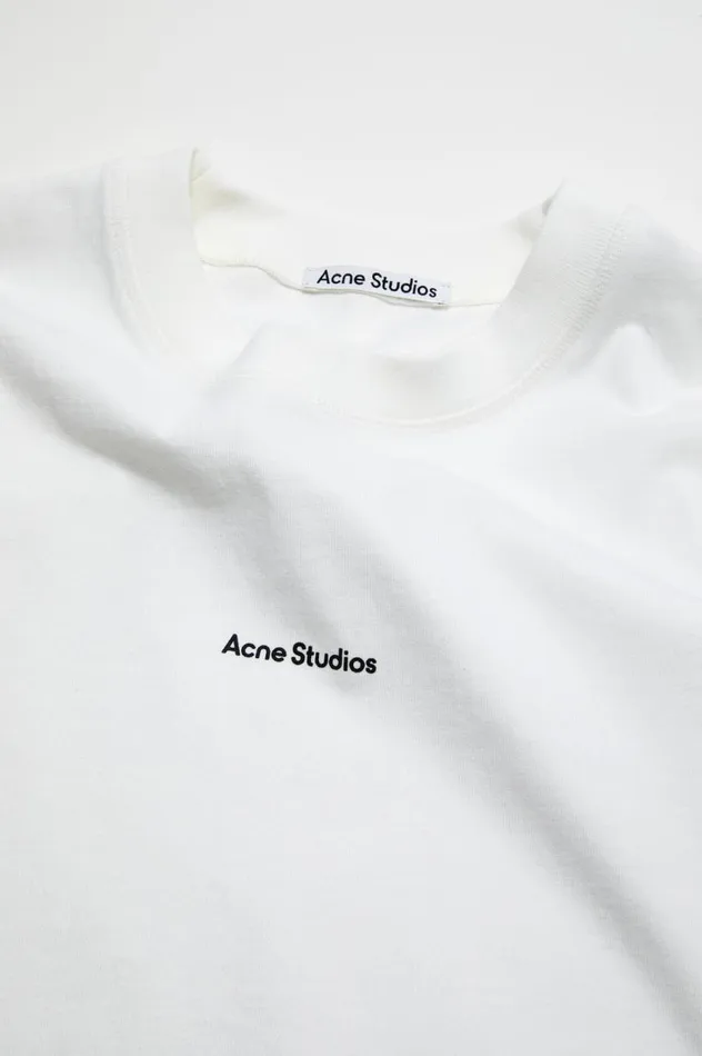 Acne Studios Logo Tshirt Optic White Women Tshirts