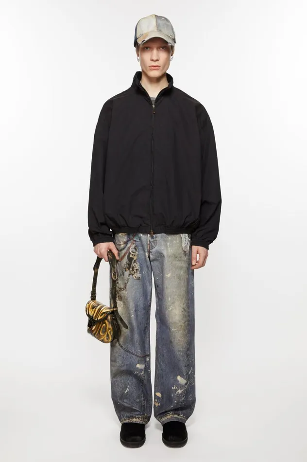 Acne Studios Logo Zipper Jacket Black Men Outerwear