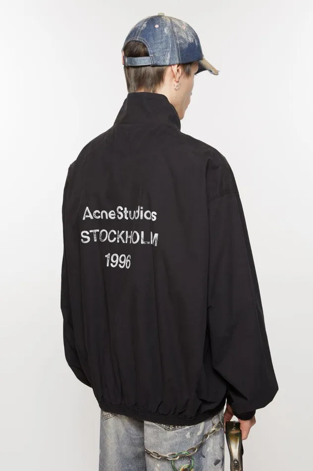 Acne Studios Logo Zipper Jacket Black Men Outerwear