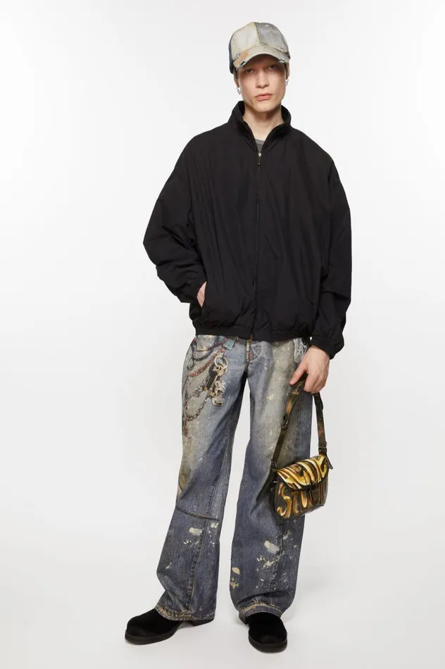 Acne Studios Logo Zipper Jacket Black Men Outerwear