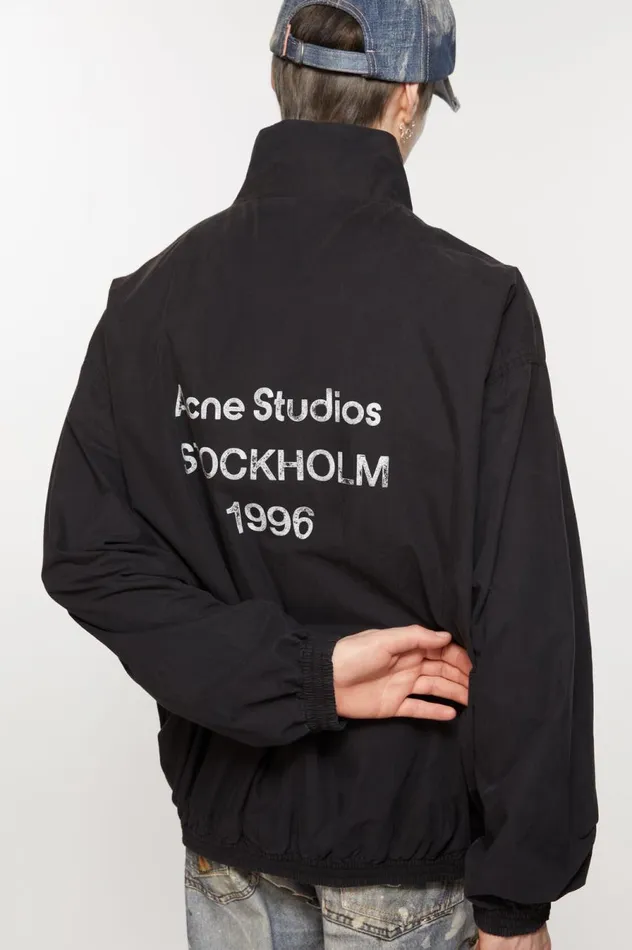 Acne Studios Logo Zipper Jacket Black Men Outerwear