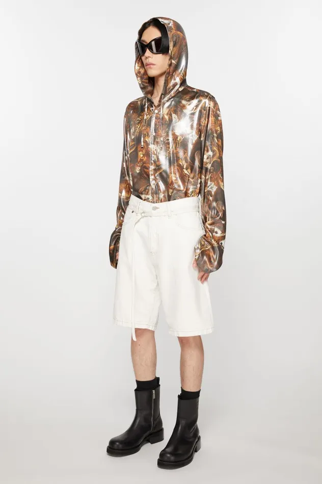 Acne Studios Loose Fit Denim Shorts Off White Women Shorts