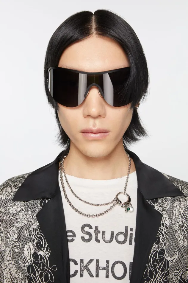Acne Studios Multichain Charm Necklace Silvergreen Women Jewellery