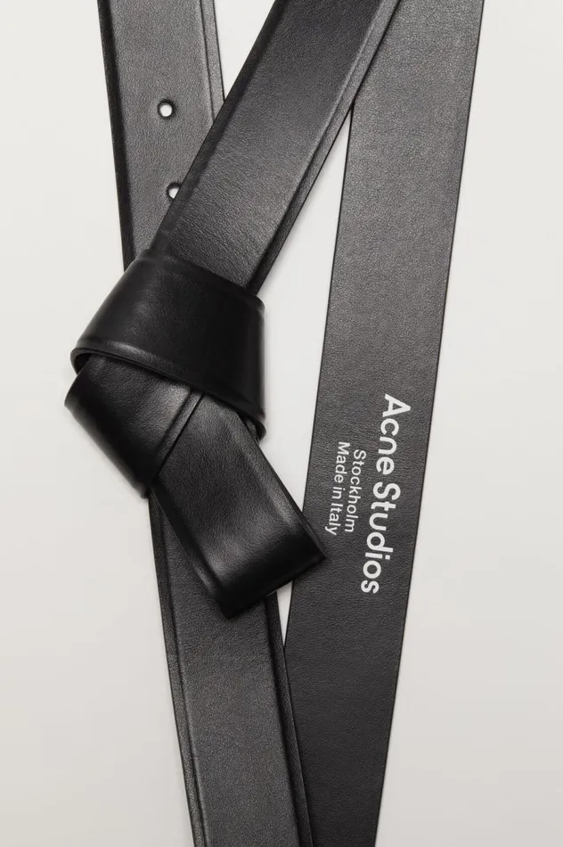 Acne Studios Musubi Leather Belt Black Men Belts