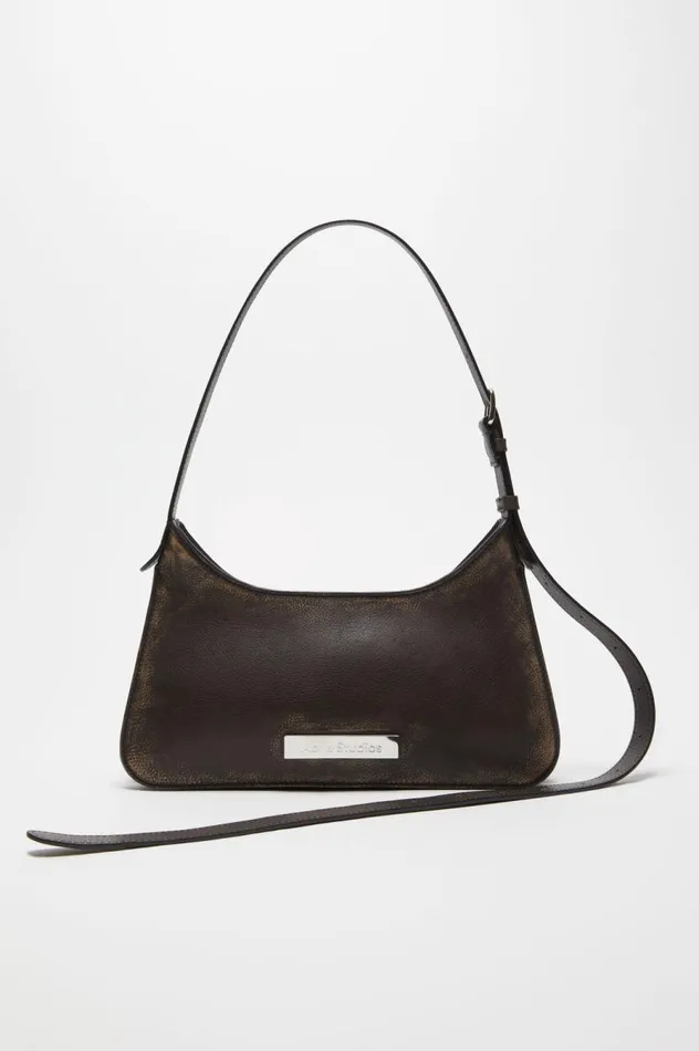 Acne Studios Platt Mini Shoulder Bag Dark Brownbeige Women Bags