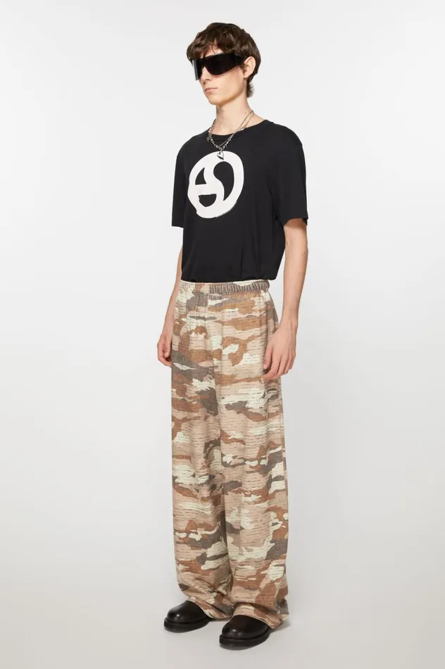 Acne Studios Print Sweatpants Cacao Brown Women Trousers