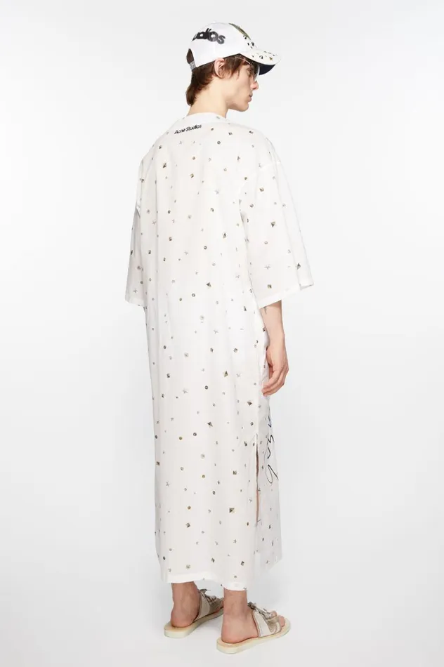Acne Studios Printed Dress Optic White Women Dresses