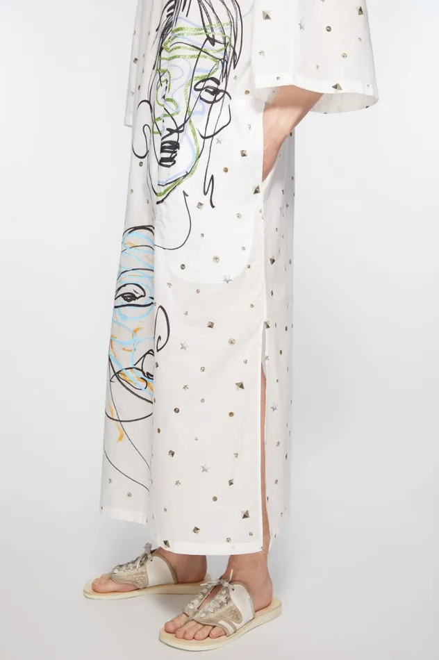 Acne Studios Printed Dress Optic White Women Dresses