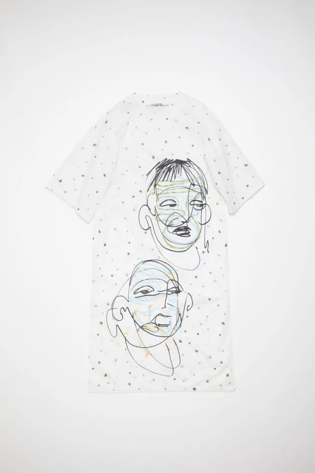 Acne Studios Printed Dress Optic White Women Dresses