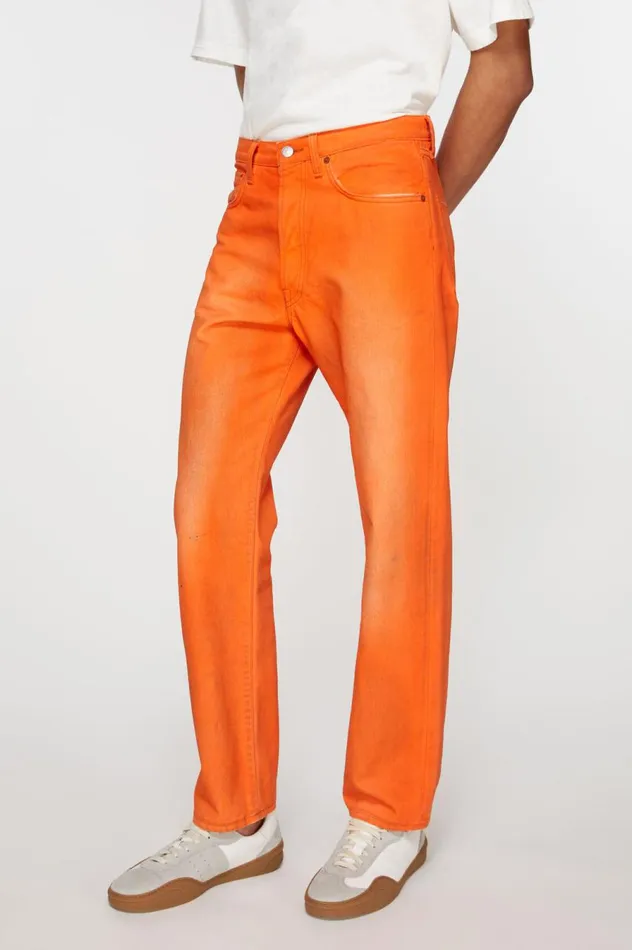 Acne Studios Relaxed Fit Jeans 8211 2003 Neon Orange Men Jeans
