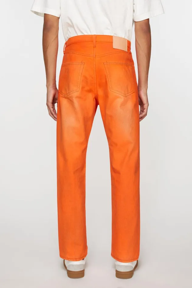 Acne Studios Relaxed Fit Jeans 8211 2003 Neon Orange Men Jeans