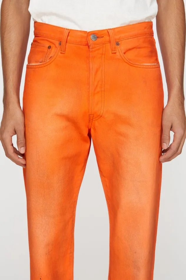 Acne Studios Relaxed Fit Jeans 8211 2003 Neon Orange Men Jeans