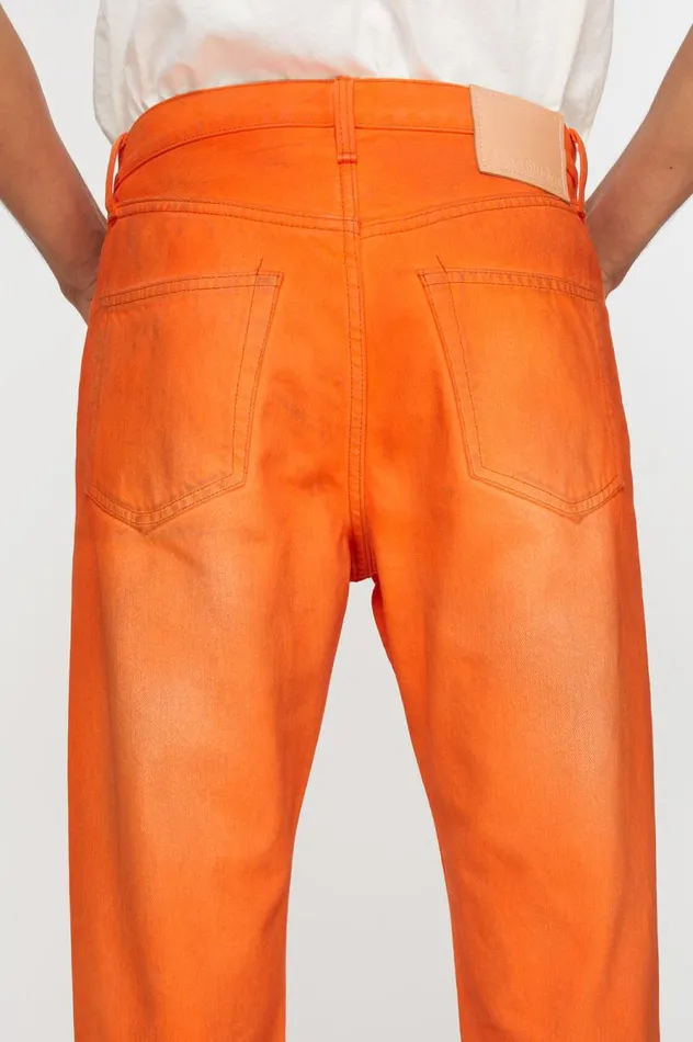 Acne Studios Relaxed Fit Jeans 8211 2003 Neon Orange Men Jeans