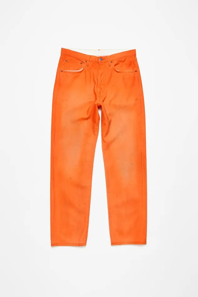 Acne Studios Relaxed Fit Jeans 8211 2003 Neon Orange Men Jeans