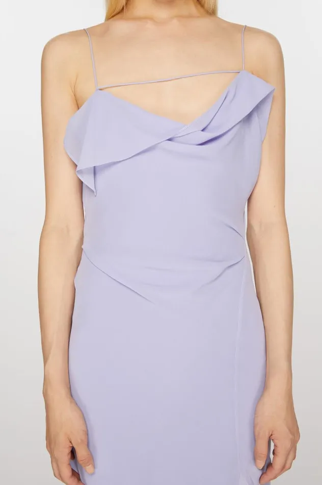 Acne Studios Ruffle Strap Dress Lilac Purple Women Dresses