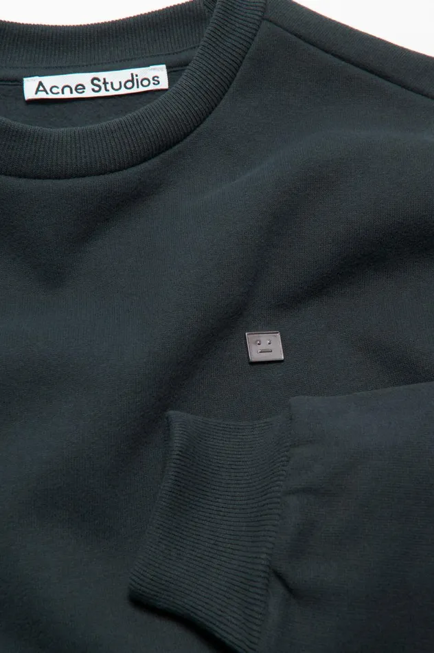 Acne Studios Sweater Face Logo 8211 Regular Fit Dark Grey Women Sweatshirts