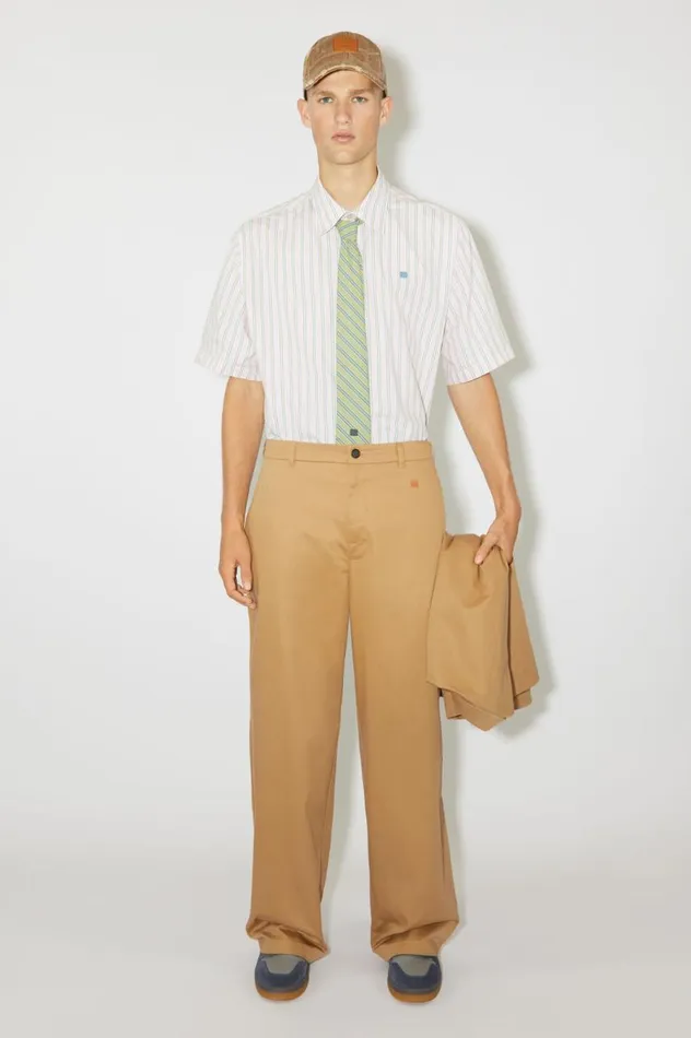 Acne Studios Twill Chino Trousers Camel Brown Women Trousers