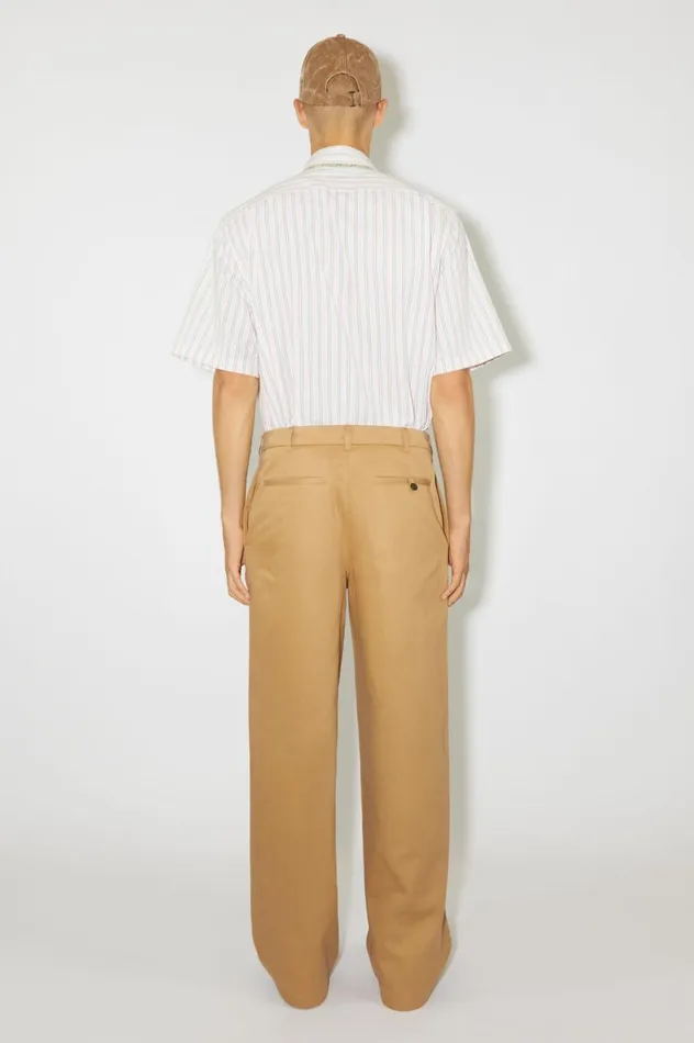 Acne Studios Twill Chino Trousers Camel Brown Women Trousers