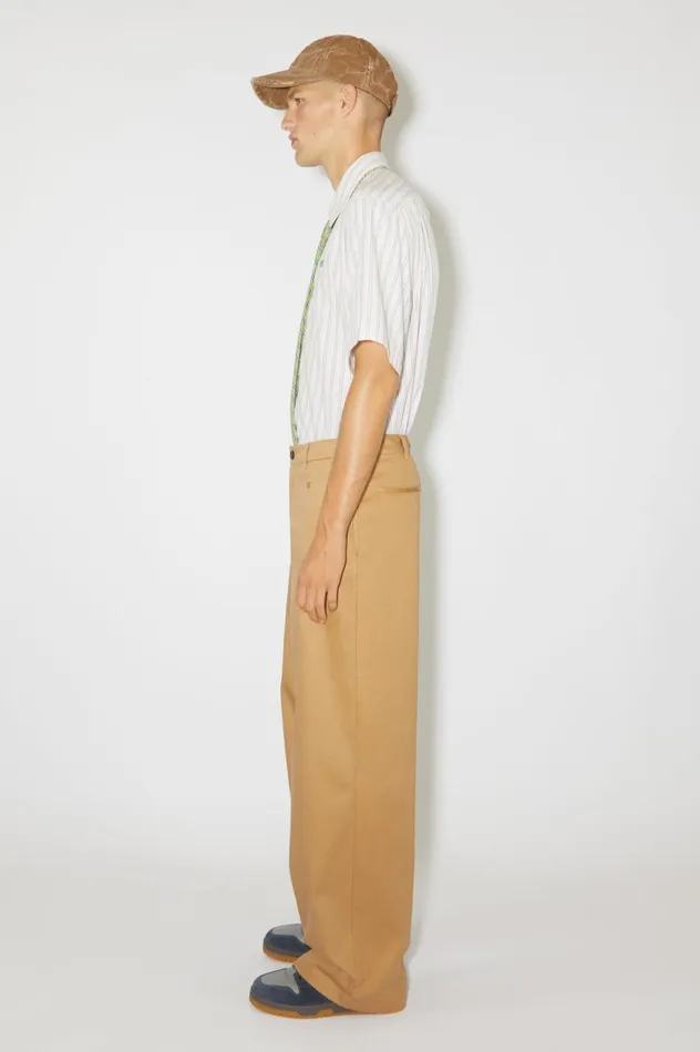 Acne Studios Twill Chino Trousers Camel Brown Women Trousers
