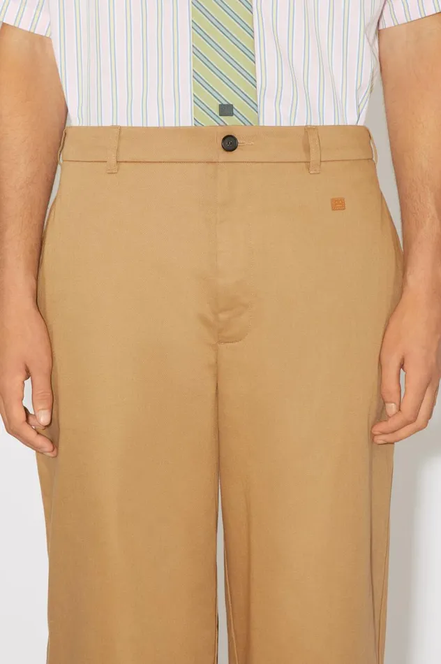 Acne Studios Twill Chino Trousers Camel Brown Women Trousers