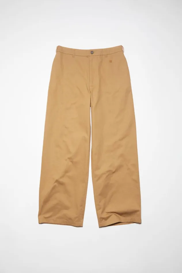 Acne Studios Twill Chino Trousers Camel Brown Women Trousers