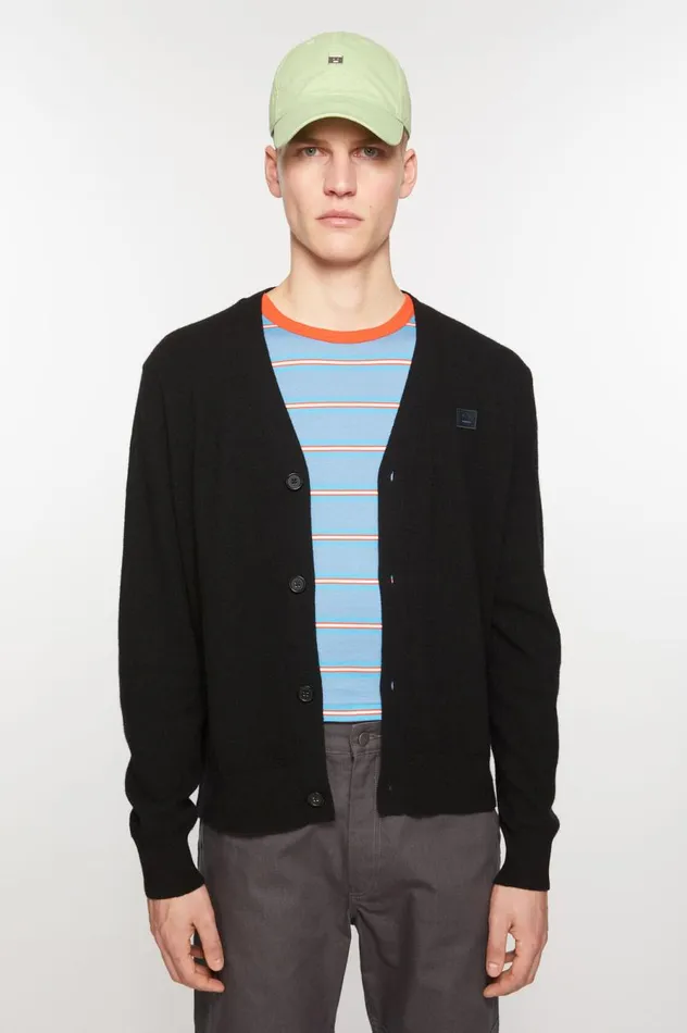 Acne Studios Vneck Cardigan Black Men Knitwear