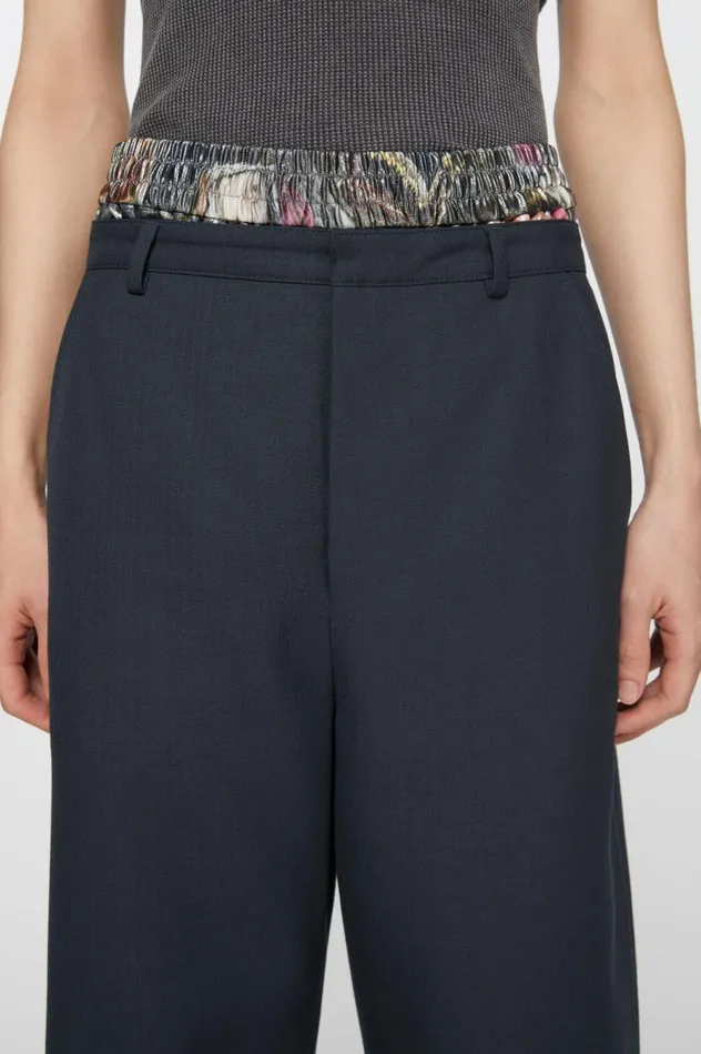 Acne Studios Wool Blend Trousers Dark Navy Men Trousers