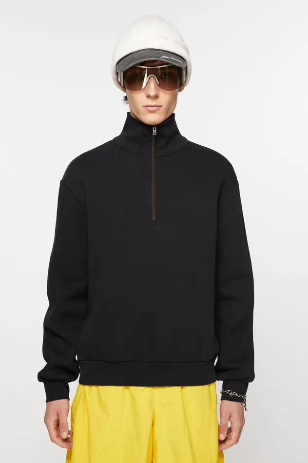 Acne Studios Zippered Sweater Black Women Sweatshirts