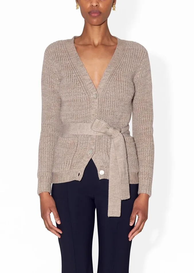 Adam Lippes Sweaters Slouchy Cardigan With Pearl Buttons In Silk Wool Cashmere Multi Beige 8211 Women