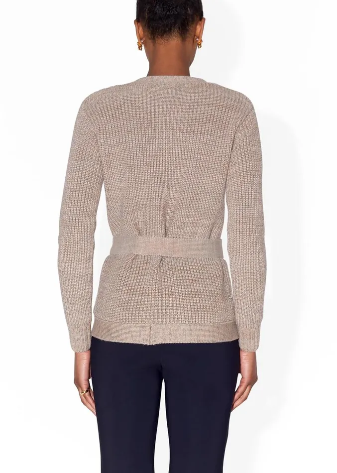 Adam Lippes Sweaters Slouchy Cardigan With Pearl Buttons In Silk Wool Cashmere Multi Beige 8211 Women