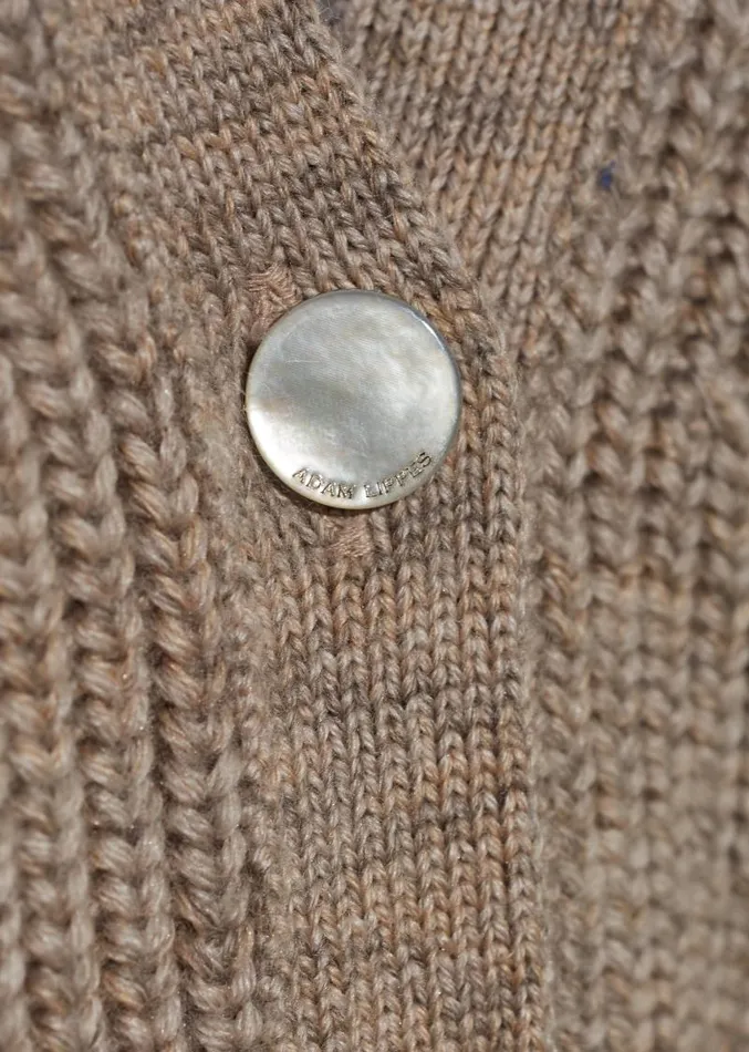 Adam Lippes Sweaters Slouchy Cardigan With Pearl Buttons In Silk Wool Cashmere Multi Beige 8211 Women