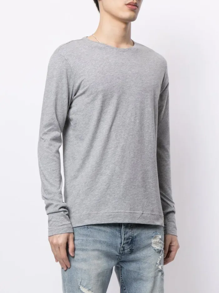 Adam Lippes TShirts Long Sleeve Crewneck TShirt In Pima Cotton Heather Grey 8211 Men Adam Lippes TShirts Long Sleeve Crewneck TShirt In Pima Cotton Heather Grey 8211 Men
