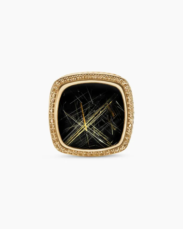 Albion Statement Ring In 18K Yellow Gold With Rutilated Quartz And Pav Cognac Diamonds 20mm Women David Yurman Statement Albion Statement Ring In 18K Yellow Gold With Rutilated Quartz And Pav Cognac Diamonds 20mm Women David Yurman Statement